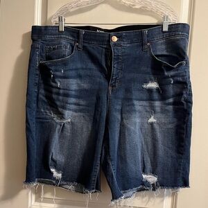 EUC distressed denim shorts